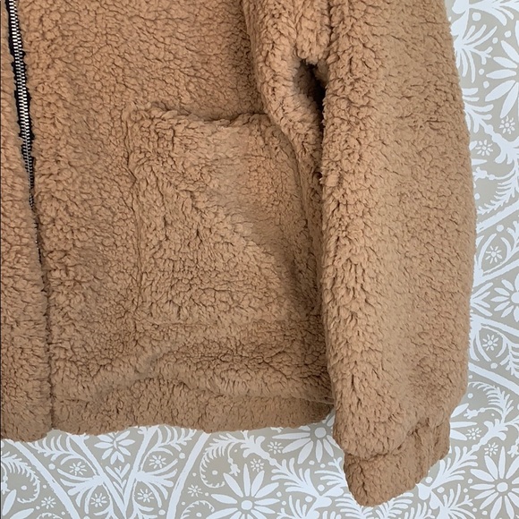 Tan Oversized Sherpa Teddy Jacket - Picture 3 of 8